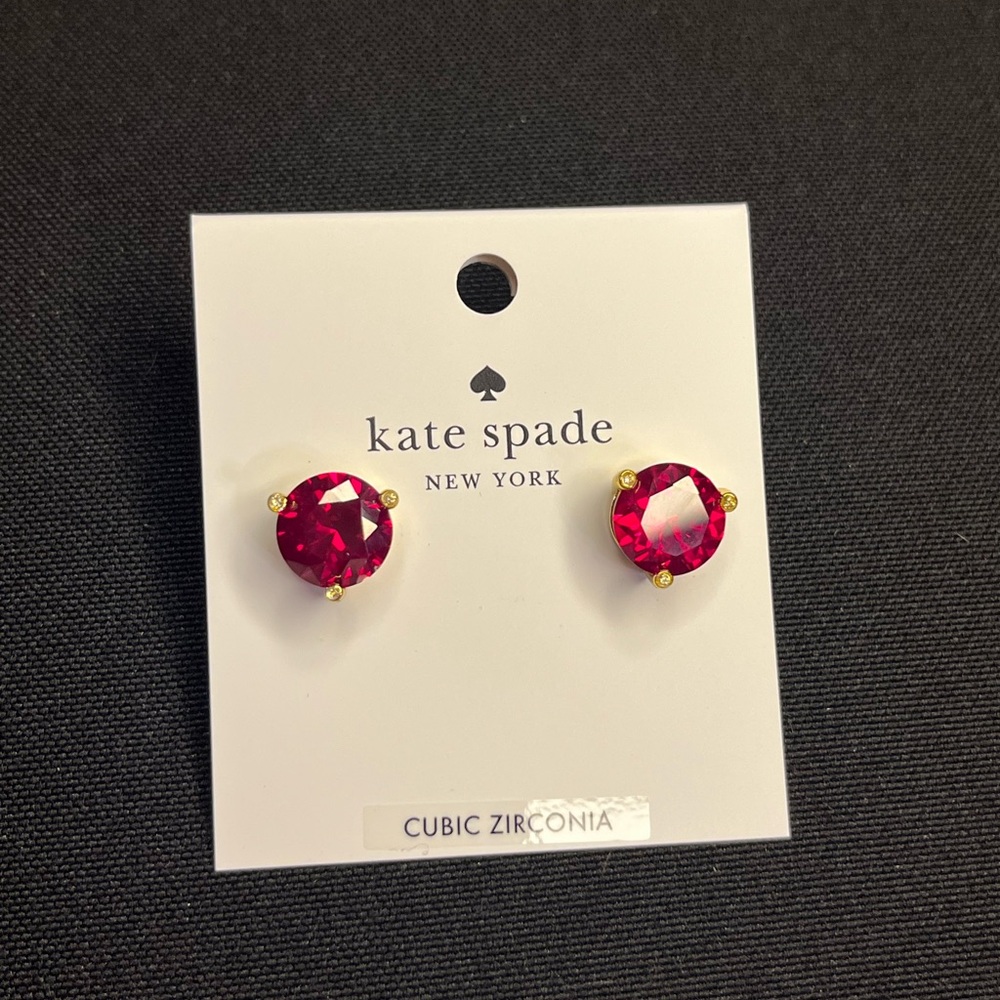 🛍️NEW Kate Spade Red and Gold Detail Round Stud Earrings